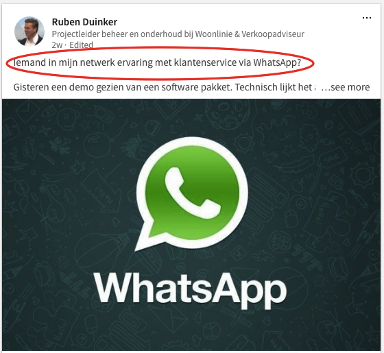 WhatsApp als kanaal bij customer service